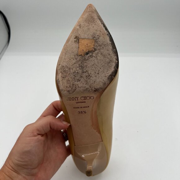 Jimmy Choo Black Patent Leather Heels Size 38.5 with Box - Picture 11 of 14